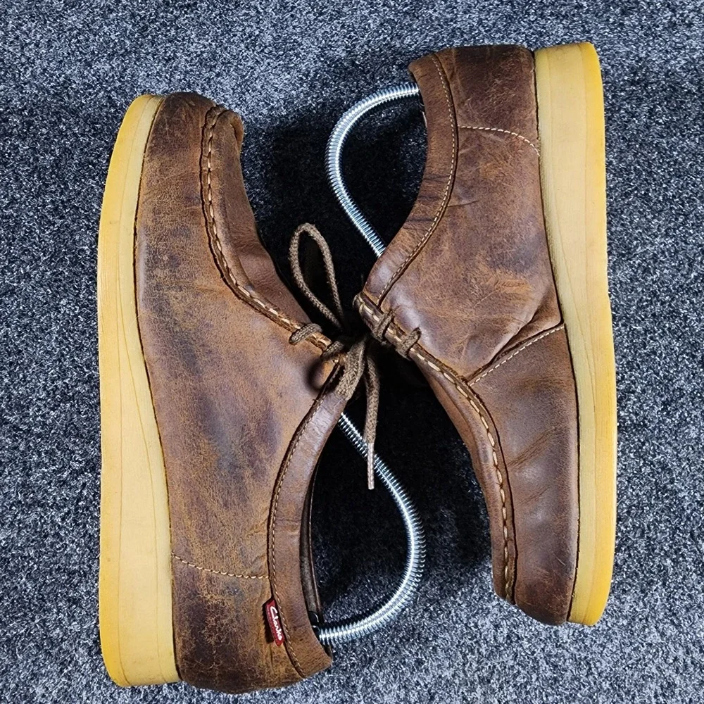 Clarks Padmora Wallabee Oxfords Women 8.5 Brown Leather Lace Up Loafers